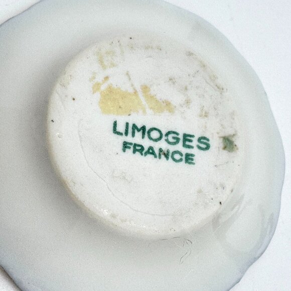 Limoges France Miniature Plate Romantic Courting Scene Wooden Stand Vtg 1.75" - Picture 5 of 8